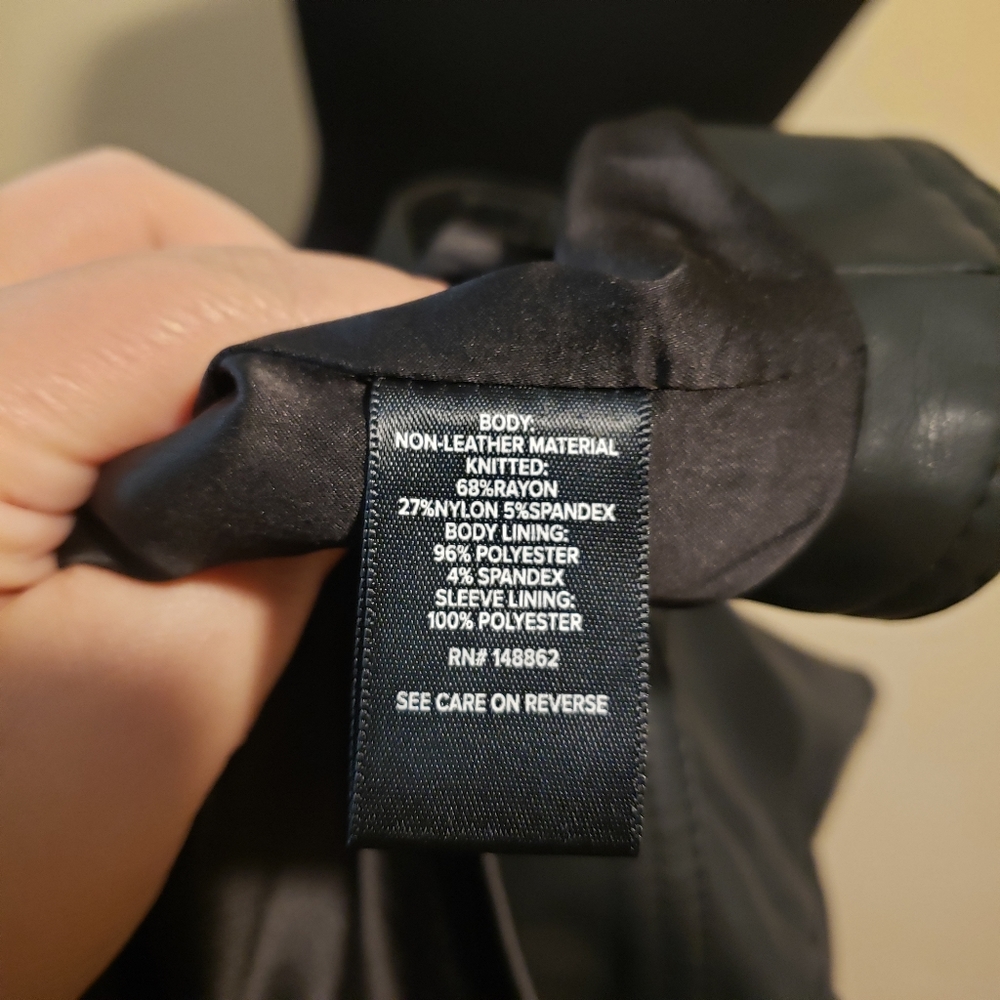 Torrid Jacket BLACK FAUX LEATHER & PONTE MOTO Size 6 or‎ 30 - Picture 10 of 11